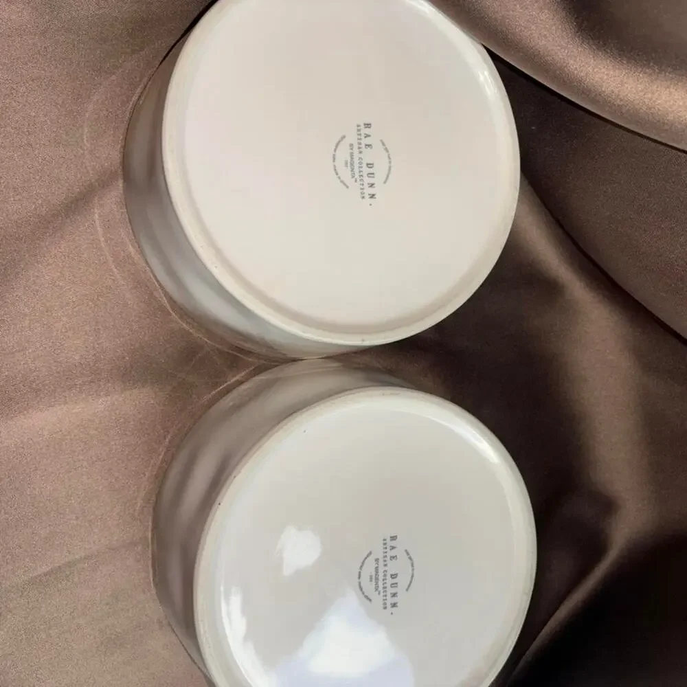 Rae dunn dog bowls naughty and nice like new